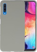 Bestcases Color Telefoonhoesje - Backcover Hoesje - Siliconen Case Back Cover voor Samsung Galaxy A50 - Grijs