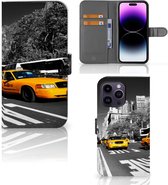 Beschermhoesje Geschikt voor iPhone 15 Pro Max Telefoon Hoesje New York Taxi