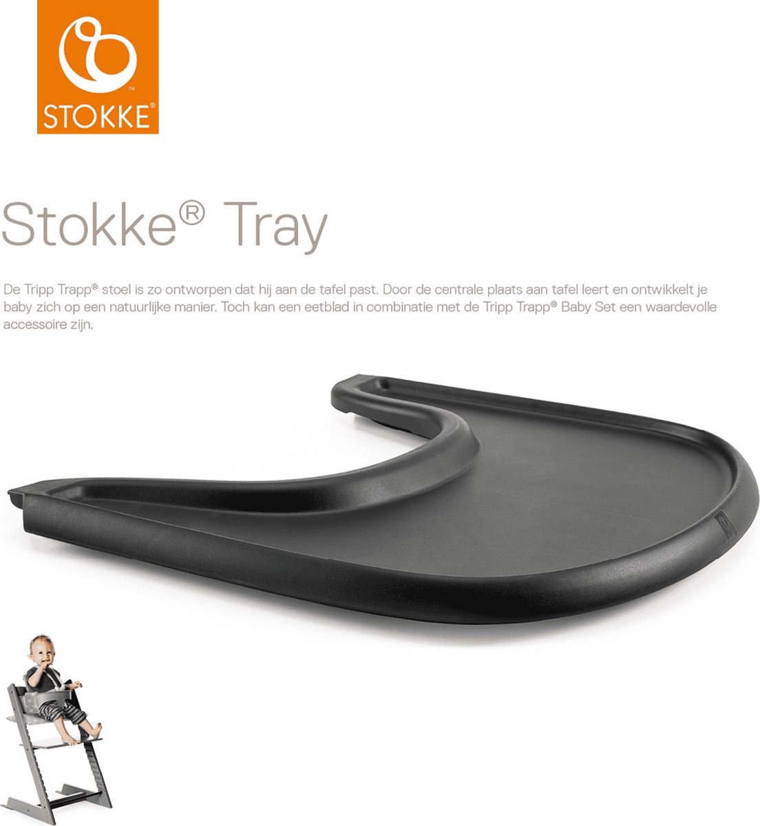 Stokke® Tray Black Voor De Tripp Trapp Kinderstoel - Stokke