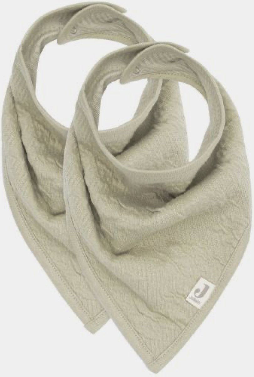 Goedkoopste Jollein Slab Bandana Soft Waves Olive Green (2pack