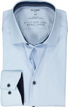 OLYMP 24/7 modern fit overhemd - herringbone - lichtblauw (contrast) - Strijkvriendelijk - Boordmaat: 40