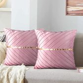 Kussenslopen 40 x 40 cm, roze, sierkussen, fluweel, sofakussen, zacht bankkussen, kussensloop, sierkussensloop, kussensloop, kussensloop, kussensloop, voor woonkamer, slaapkamer, set van 2