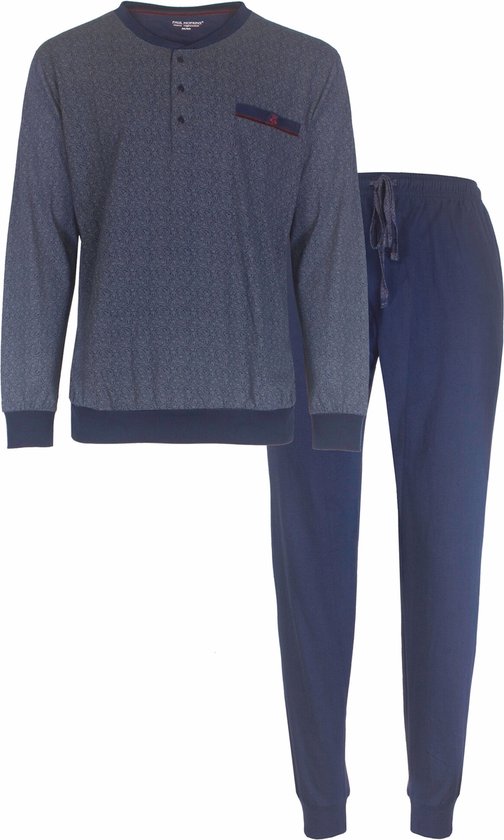 Paul Hopkins Heren Pyjama - Geprint - 100% Katoen - Blauw - Maat XL