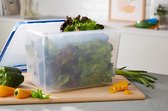 Boîte de conservation alimentaire rectangulaire avec couvercle, 10,8 litres, transparent/ Blauw, Clip & Close