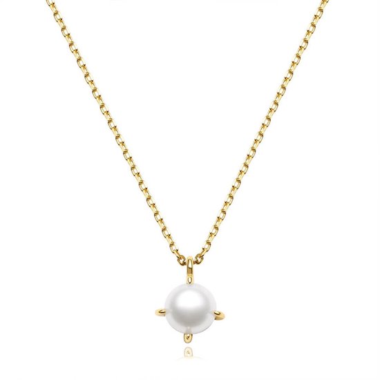 GLAMS - collier - Collier de perles - Perle d'eau douce - Or Vermeil 18 carats - Argent Sterling 925 - 44 cm