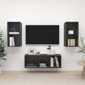 The Living Store TV-meubelset - grijs - spaanplaat - 3-delig - 37 x 37 x 72 cm - 37 x 37 x 107 cm - montage vereist