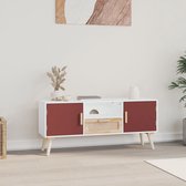 The Living Store TV-meubel Classic - TV-meubel - 105 x 30 x 45 cm - Duurzaam hout - Opbergruimte - Praktische deur - Presenteerfunctie - Handleiding inbegrepen - Kleur- wit - rood en oranje - The Living Store
