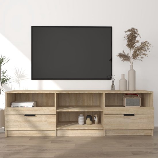 The Living Store Meuble TV Chêne Sonoma - Meuble TV - 150 x 33,5 x 45 cm - Pratique et tendance