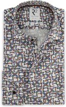 R2 Amsterdam - Overhemd Knitted Print Multicolour - Heren - Maat 38 - Modern-fit