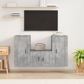 The Living Store TV-meubelset Betongrijs - 1x 57x34.5x40cm + 2x 40x34.5x80cm