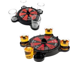 Roulette Drankspel - Drinkspel - 4 Shotglaasjes - Voor Volwassenen - 18+ - 21.5 cm - Party Game - Verjaardagsspel - Studenten Spel - Compact Design - Gemakkelijk Mee Te Nemen - Eenvoudig te Spelen