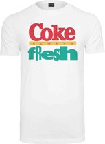 Merchcode Coca Cola - 90's Logo Heren T-shirt - XL - Wit