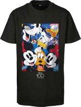 Mister Tee Mickey Mouse - Disney 100 Mickey & Friends Kinder T-shirt - Kids 122/128 - Zwart
