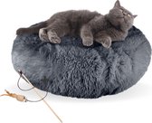 AdomniaGoods - Luxe kattenmand - Hondenmand - Antislip kattenkussen - Wasbaar hondenkussen - Donker grijs 60 cm