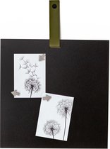 Magneetbord Aimant vierkant zwart - Groene band - 45x45 cm