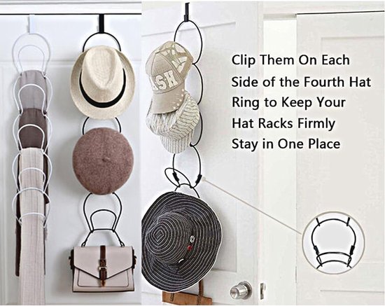 Support Casquette Baseball 2 Pièces - Organisateur Transparent Pour 14 Casquettes - Rangement Pratique
