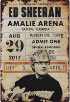 Wandbord Muziek Concert - Ed Sheeran - Amalie Arena Florida 2017