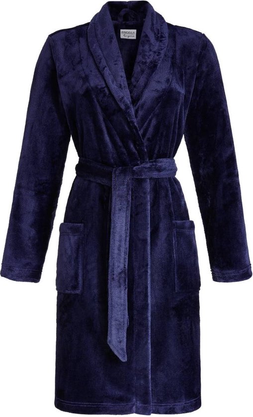 Blauwe fleece badjas van Ringella - Blauw - Maat - 38