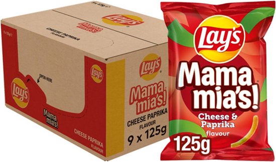 Lay's Mama Mia's Kaas & Paprika - Chips - 9 x 125 gram