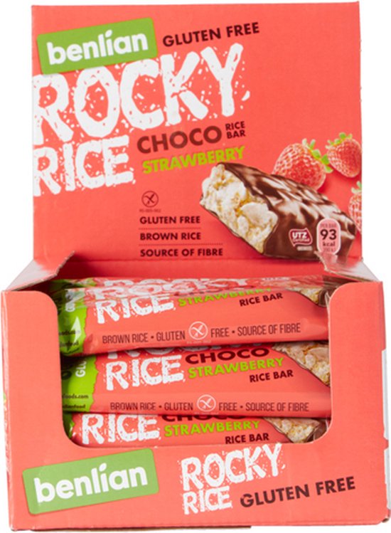 Benlian - Rocky Rice Choco Strawberry - 20 Repen | bol