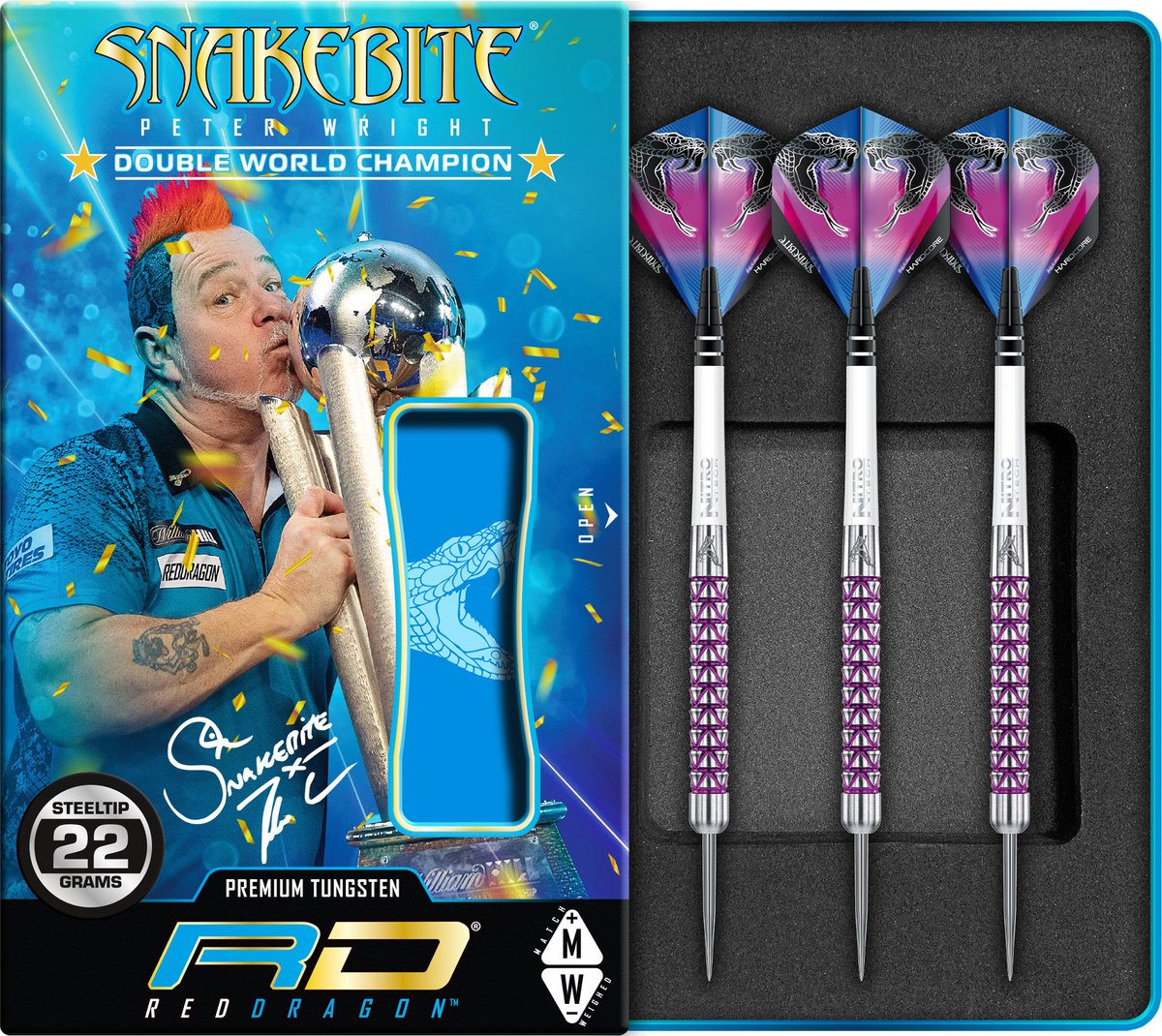 Red Dragon Peter Wright Snakebite Vyper 90% - Dartpijlen