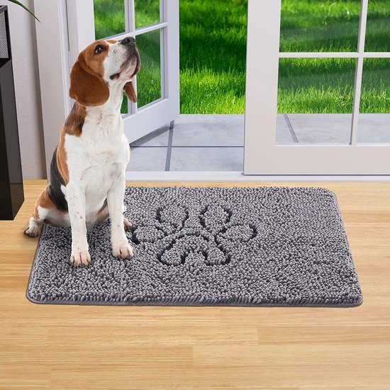 Muddy Mat® Getoond op tv - Super absorberende microvezel hondendeurmat voor modderige poten, antislip wasbaar huisdiertapijt, sneldrogend chenille-entree, machinewasbaar binnen en buiten, oranje, 76 x