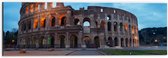 Dibond - Zonsondergang achter Colesseum in Rome, Italië - 60x20 cm Foto op Aluminium (Met Ophangsysteem)