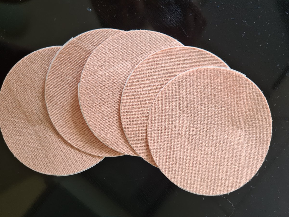 Goedkoopste 10 ronde sensorpleisters / fixatie pleisters / fixeer tapes / stickers voor de Freestyle Libre Sensor (FSL) - kleur beige 10