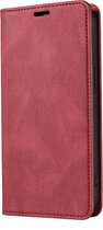 iPhone 15 Pro Hoesje Bookcase - Rood - iPhone 15 Pro wallet case - hoesje iPhone 15 Pro bookcase - Kunstleer - Rood - GSMNed Wallet Softcase Bookcase - Handvat -