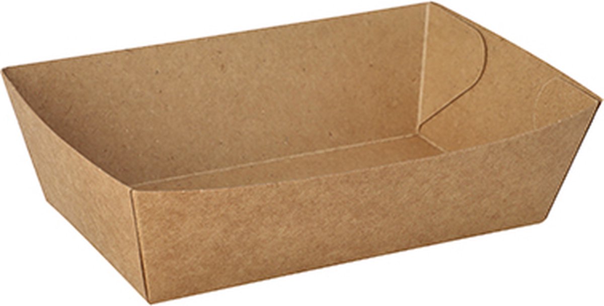 PAPSTAR Snackbakje, karton "pure" 4,3 cm x 13 cm x 7,8 cm bruin - 600 Stuks (12x50)