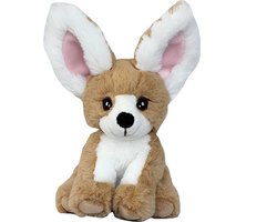 Nature Planet pluche fennec woestijnvos knuffeldier - zittend - 17 cm - Hoge kwaliteit knuffels
