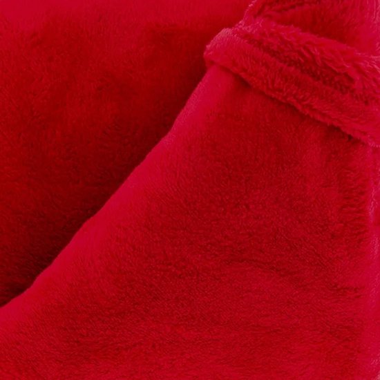 Rood plaid van zachte fleece met een zoomrand.
