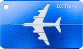 Bagagelabel - Koffer Label - Reisaccessoire - Luggage Tag - Aluminium Label - Kleur: Blauw - Merk: BX Travel®