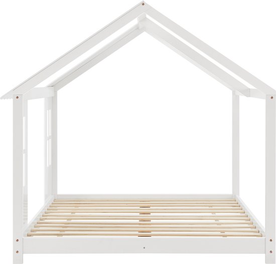 Lit enfant Tostedt lit maison pin blanc 140x200 cm