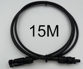 Solar kabel - MC Connector - 4mm zwart 15 meter met MC4 stekkers - Zonnepanelen Stekkers - MC4 Kabel - Zonnepaneel Kabel