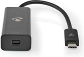 Nedis USB-C Adapter - USB 3.2 Gen 1 - USB-C Male - Mini DisplayPort Female - 8K@60Hz - 0.20 m - Rond - Vernikkeld - PVC - Zwart - Doos