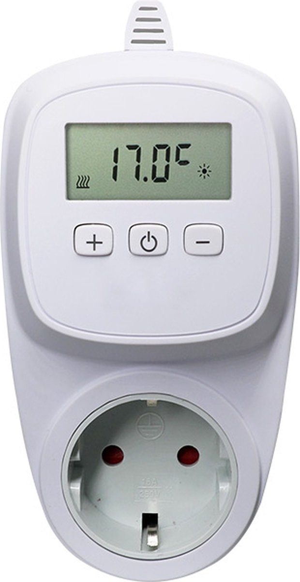 Plugin thermostaat TC200 FR met penaarde, NIET programmeerbaar (België/Frankrijk)