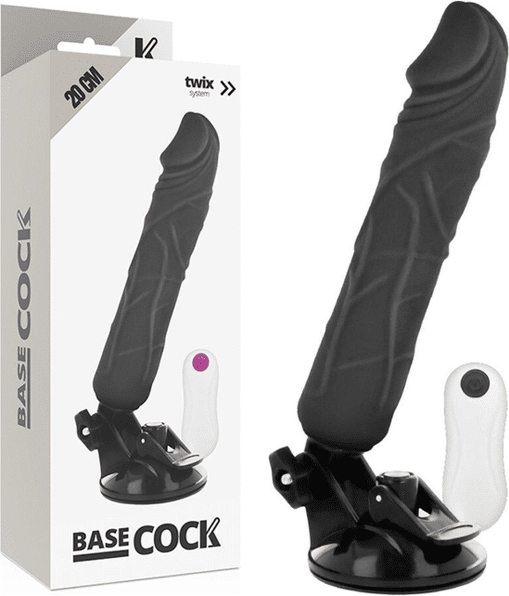 BASECOCK | Basecock Realistic Vibrator Remote Control Black 20 Cm