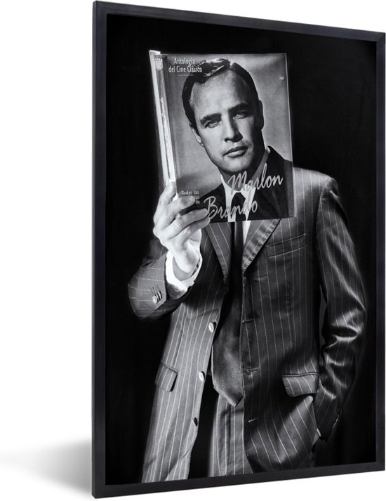 Cadre photo - Affiche - Homme - Film - Zwart - Wit - 80x120 cm - Cadre - Décoration murale