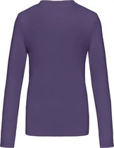 T-shirt Dames M Kariban V-hals Lange mouw Purple 100% Katoen