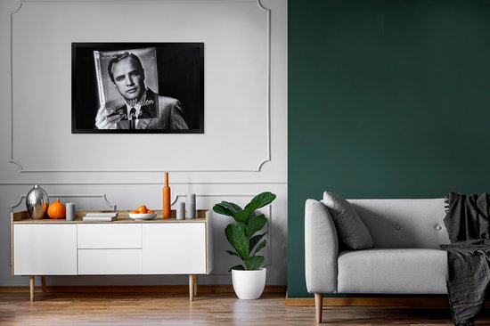 Cadre photo - Affiche - Homme - Film - Zwart - Wit - 90x60 cm - Cadre - Décoration murale