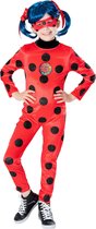 Rubies - Ladybug Kostuum - Miraculous Ladybug Premium Kind - Meisje - Rood - Maat 128 - Carnavalskleding - Verkleedkleding