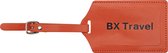 Lederen Bagagelabel - Luxe Bagagelabel - Geschikt voor Zakenreizen - Reismaatje - Tas Label - Merk:BX Travel® - Kleur: Oranje