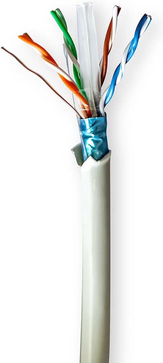 Nedis Netwerk Kabel Rol - CAT6 - Stranded - F/UTP - Koper - 100.0 m - Binnenshuis - Rond - LSZH - Grijs - Gift Box