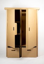 Armoire Penderie Cool en Carton - Sans tiroirs ni portes - Carton durable - Hobby Cardboard - KarTent