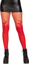 Leg Avenue - Duivel Kostuum - Panty From Hell Flaming Red - Rood - One Size - Halloween - Verkleedkleding