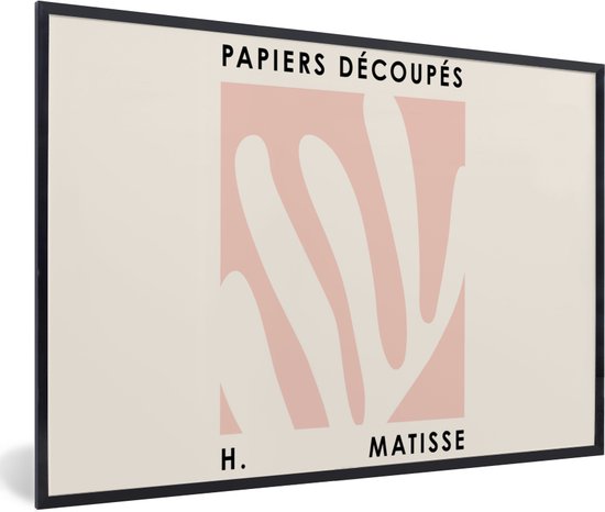 Fotolijst incl. Poster - Matisse - Roze - Pastel - Abstract - 60x40 cm - Posterlijst