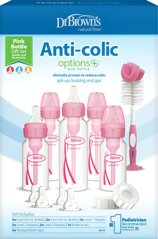 Dr. Brown's Options+ Giftset Standaardfles roze van Dr. Brown's — afbeelding 3