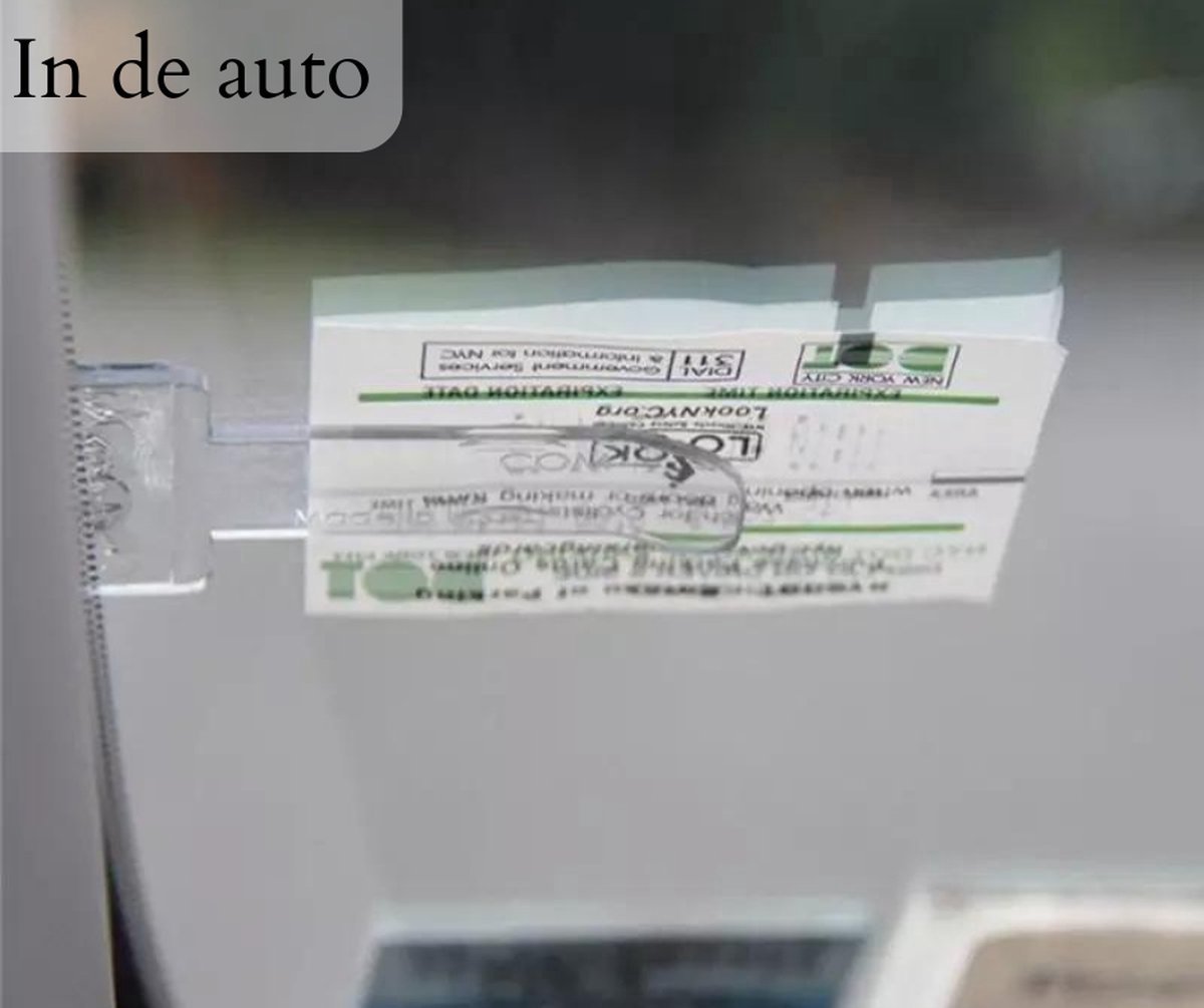 CHPN - Parkeerkaart klem - Klem voor ticket - Parkeerticket Houder - Auto klem - Kaarthouder - Parkeerkaart Clip - Universeel - Parkeerkaartje vastzetten