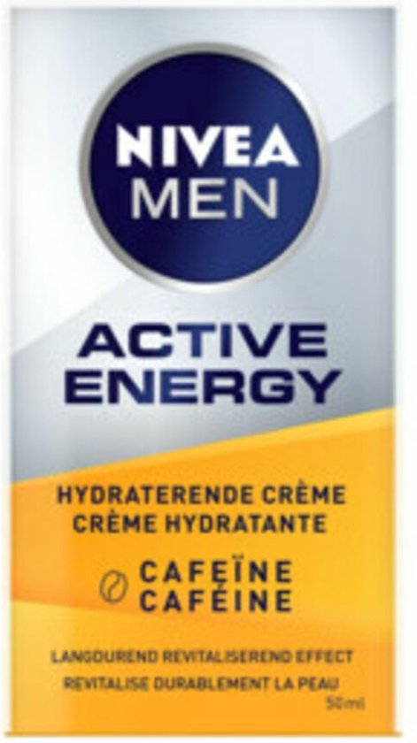 NIVEA MEN Active Energy Gezichtscrème - Dagcrème Normale huid - Moisturizer - Gezichtscreme Mannen - Met cafeïne - 50 ml